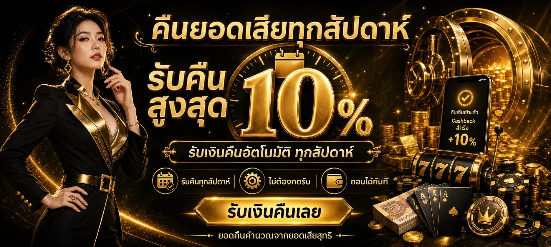 แบนเนอร์ระบบและบริการ VIP234 พร้อมตัวละครเกม PG Soft